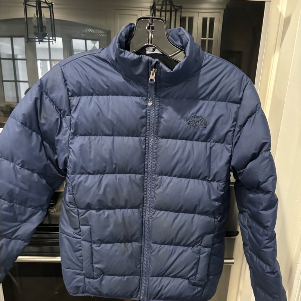 The North Face Blue Puffer Jacket - kids size 10-12